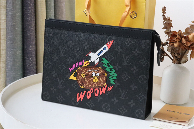 루이비통 포쉐트 보야주 MM 모노그램 이클립스 클러치백 M61692 XL