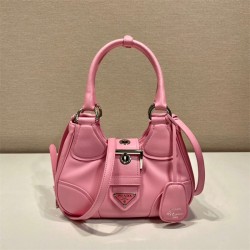 프라다  리나일론 앤 가죽 핸드백  1BA381 PD1-B