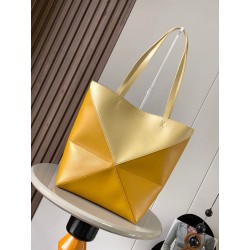 로에베 퍼즐 폴드 토트백 샤이니 카프스킨 옐로우 NMW