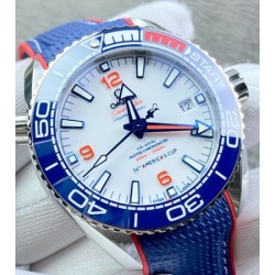 [홍콩명품시계.OMEGA] 오메가 시마스터 씨마스터 플래닛 오션 36th AMERICA'S CUP 화이트 다이얼 215.32 밴드 600M 43.5mm 남성용 시계