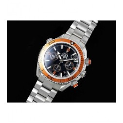 [홍콩명품시계.OMEGA] 오메가 시마스터 크로노 43mm 오렌지 베젤 블랙 다이얼 메탈스트랩