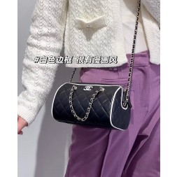 [홍콩명품.CHANEL] 샤넬 AP4515 25시즌 블랙 램스킨 미니 금장체인 토트백 겸 숄더백