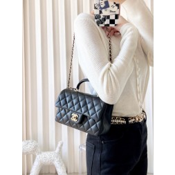 [홍콩명품.CHANEL] 샤넬 금장 메탈 뉴미니 탑핸들 블랩백