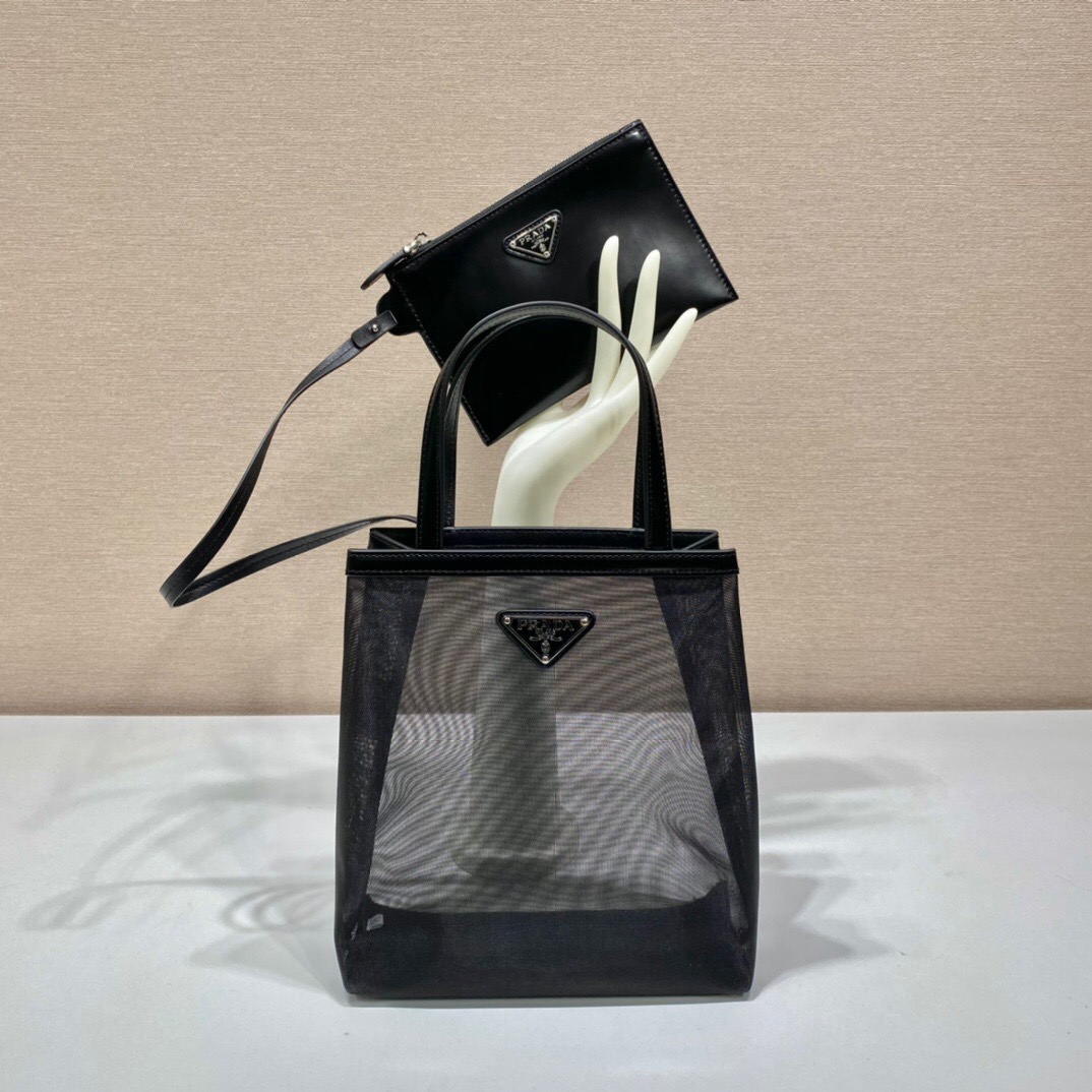 프라다 스몰 스팽글 메쉬 토트백 1BG41 PD1-B