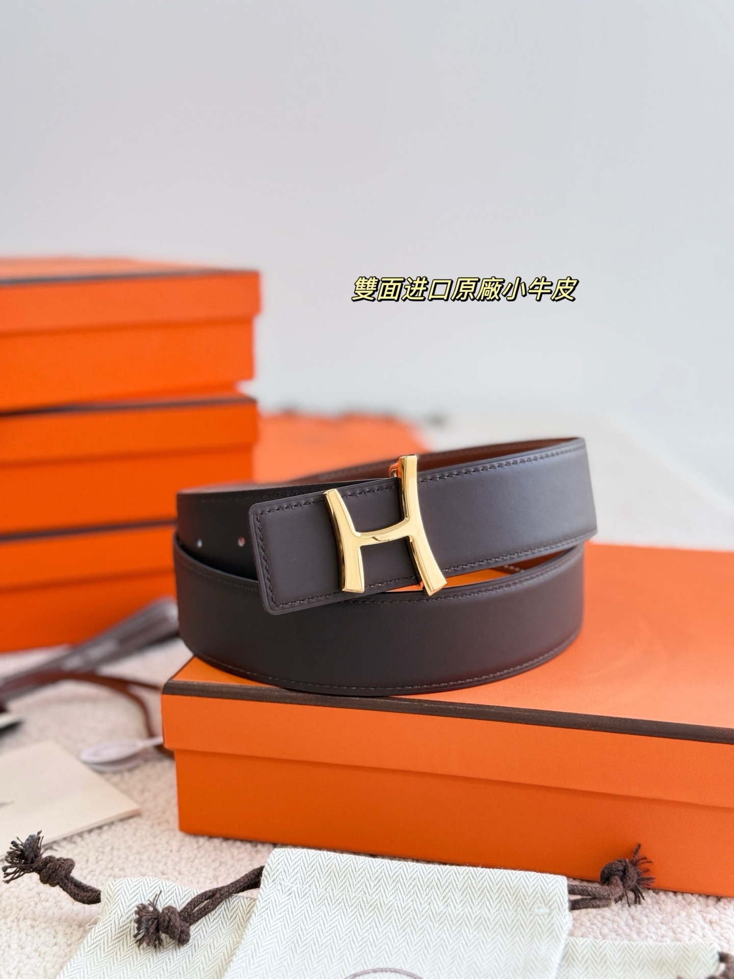 [홍콩명품.HERMES] 에르메스 2026 남성용 가죽벨트 3.8 CM HM009